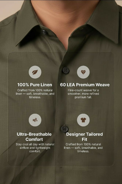 Forest — Green Cotton Shirt by Hilo Design - Dista