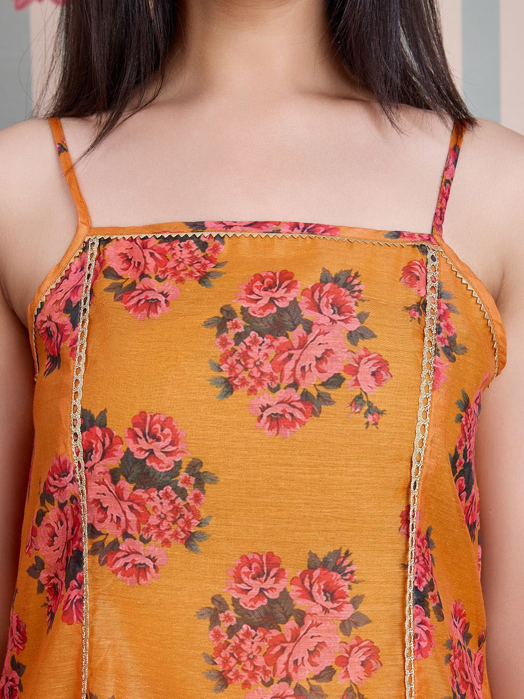 Ode by House of Pataudi Printed Pure Cotton Anarkali Kurta with Trousers & With Dupatta - Distacart