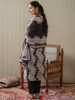 Thumbnail for Ode by House of Pataudi Floral Printed Lace Inserts Kurta With Palazzos & Dupatta - Distacart
