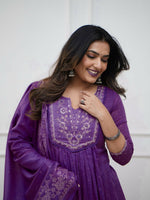 Thumbnail for The52 Women's Beautiful Cotton Fabric Embroidery Work Straight Kurta Pant and Dupatta Set - Distacart