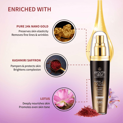 Ayouthveda Sparkling Gold Day Cream - Distacart