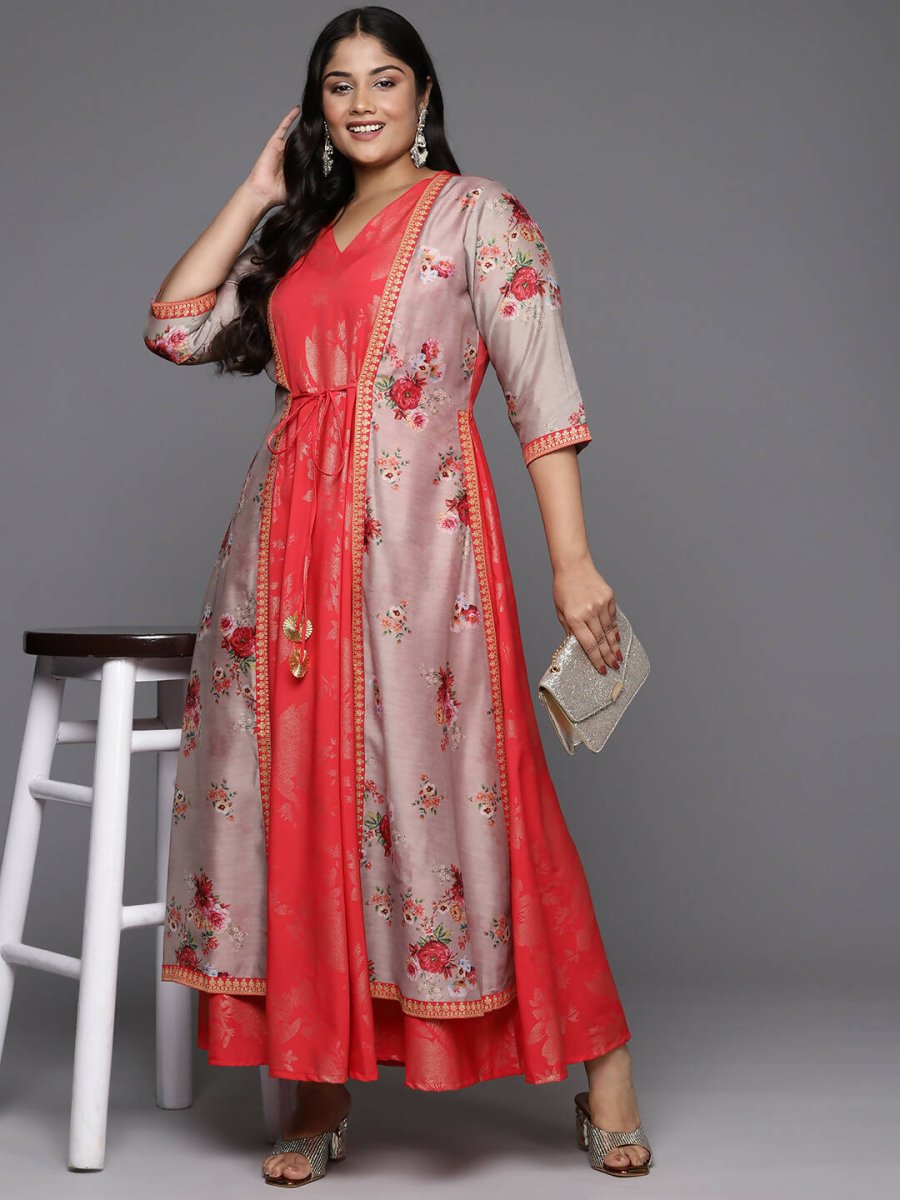 Ahalyaa Women's Traditional wear Ethnic Dress - Red - Distacart