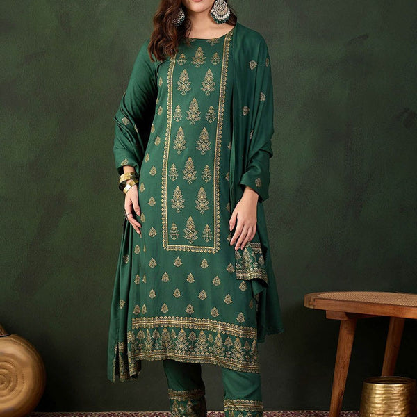 Sangria Printed Kurta & Trouser With Dupatta - Distacart