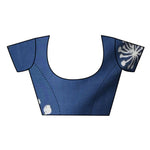 Thumbnail for Very Much Indian Handblock Printed Cotton Saree With Natural Dyes - Cyan Blue - Distacart