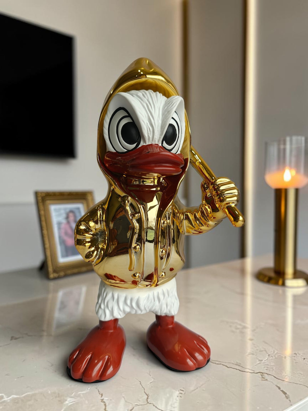 Sun Mun Decors Donald Duck Table Decor Figurine – Metallic Character Sculpture