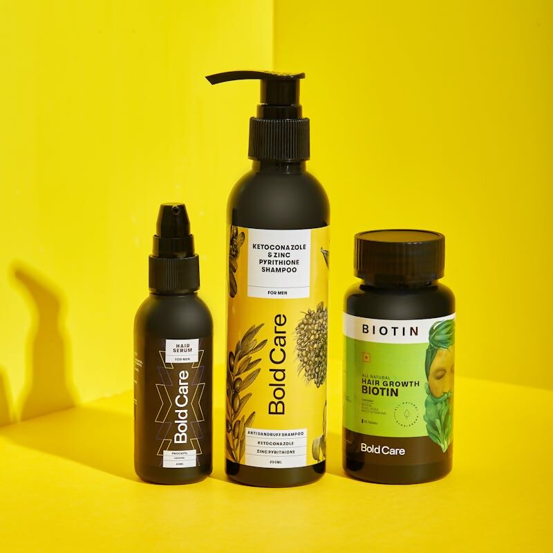 Bold Care Anti-dandruff Shampoo + Procapil Serum + Biotin Supplements Combo - Distacart