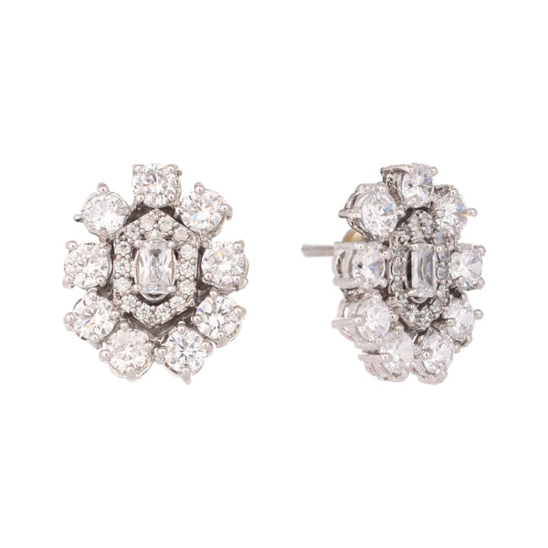 Nuyug Silver Blossom Diamond Studs