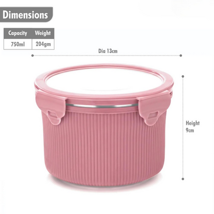 Signoraware Lock N Store Stainless Steel Container - Pink - Dista