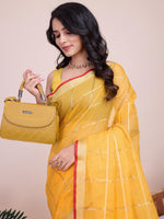Thumbnail for Mitera Woven Design Checked Zari Saree