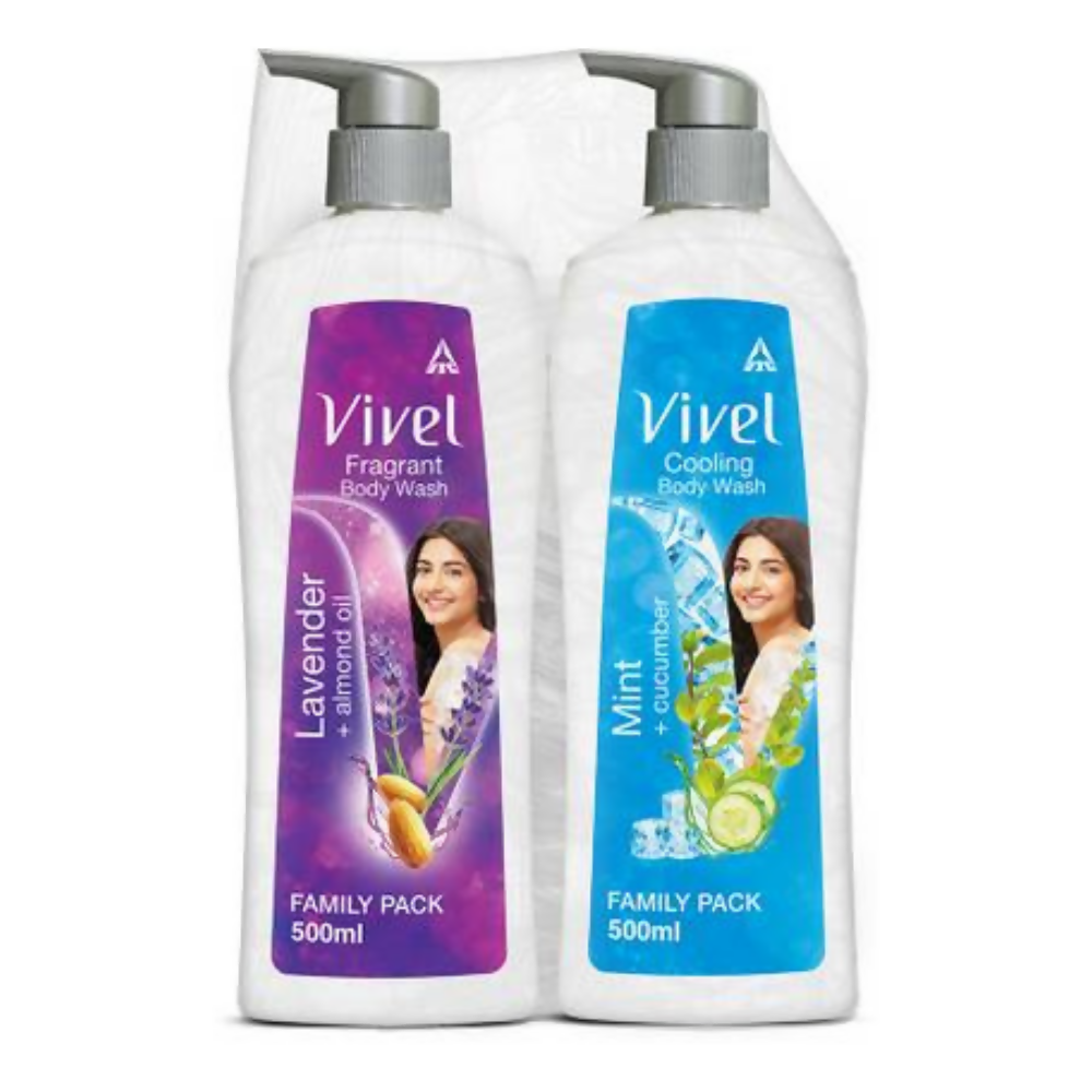 Vivel Body Wash, Lavender & Almond Oil And Mint & Cucumber, Shower Creme Combo Pack - Distacart