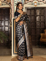 Thumbnail for Astita Navy Blue Silk Saree