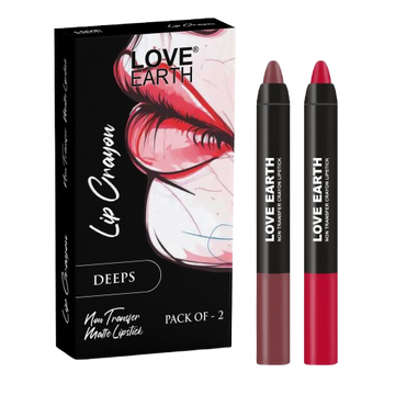Love Earth Lip Crayon Non-Transfer Lipstick - Deeps - Distacart