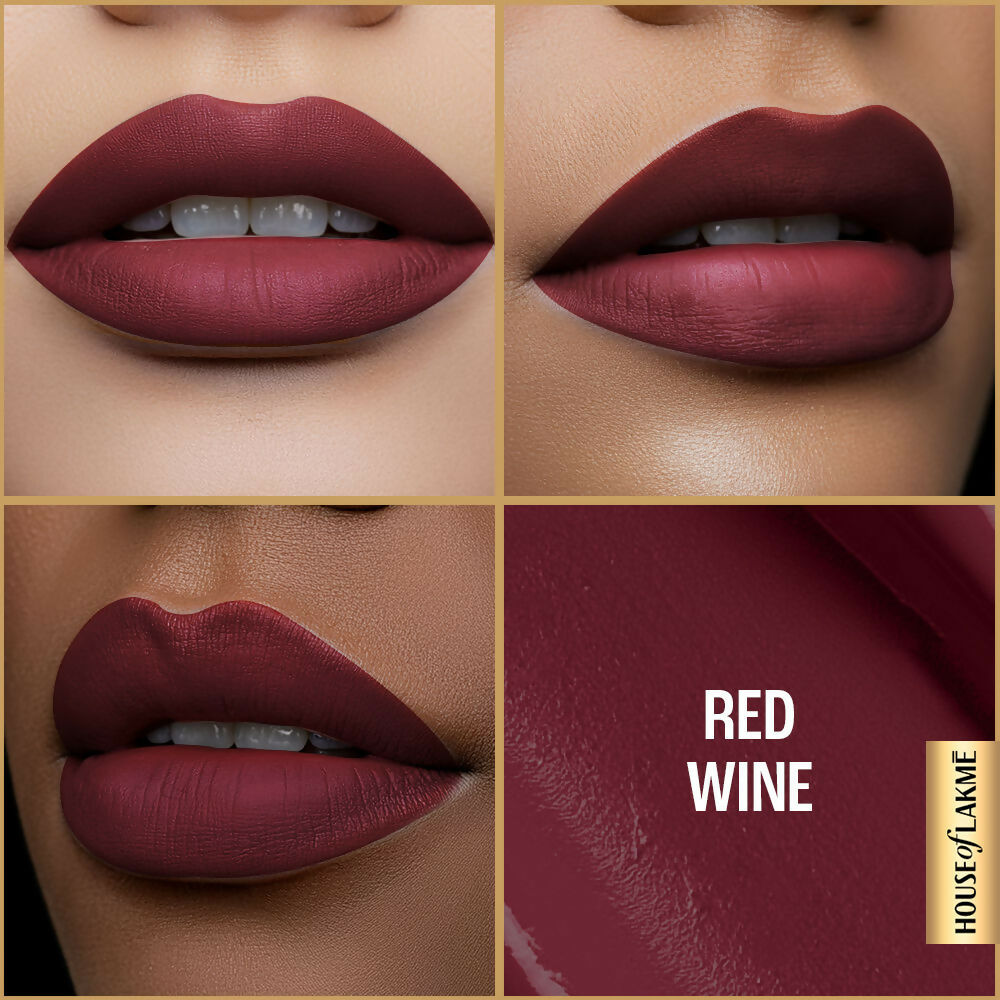 Lakme Ultimate Glam Matte Liquid Lipstick - Red Wine - Distacart