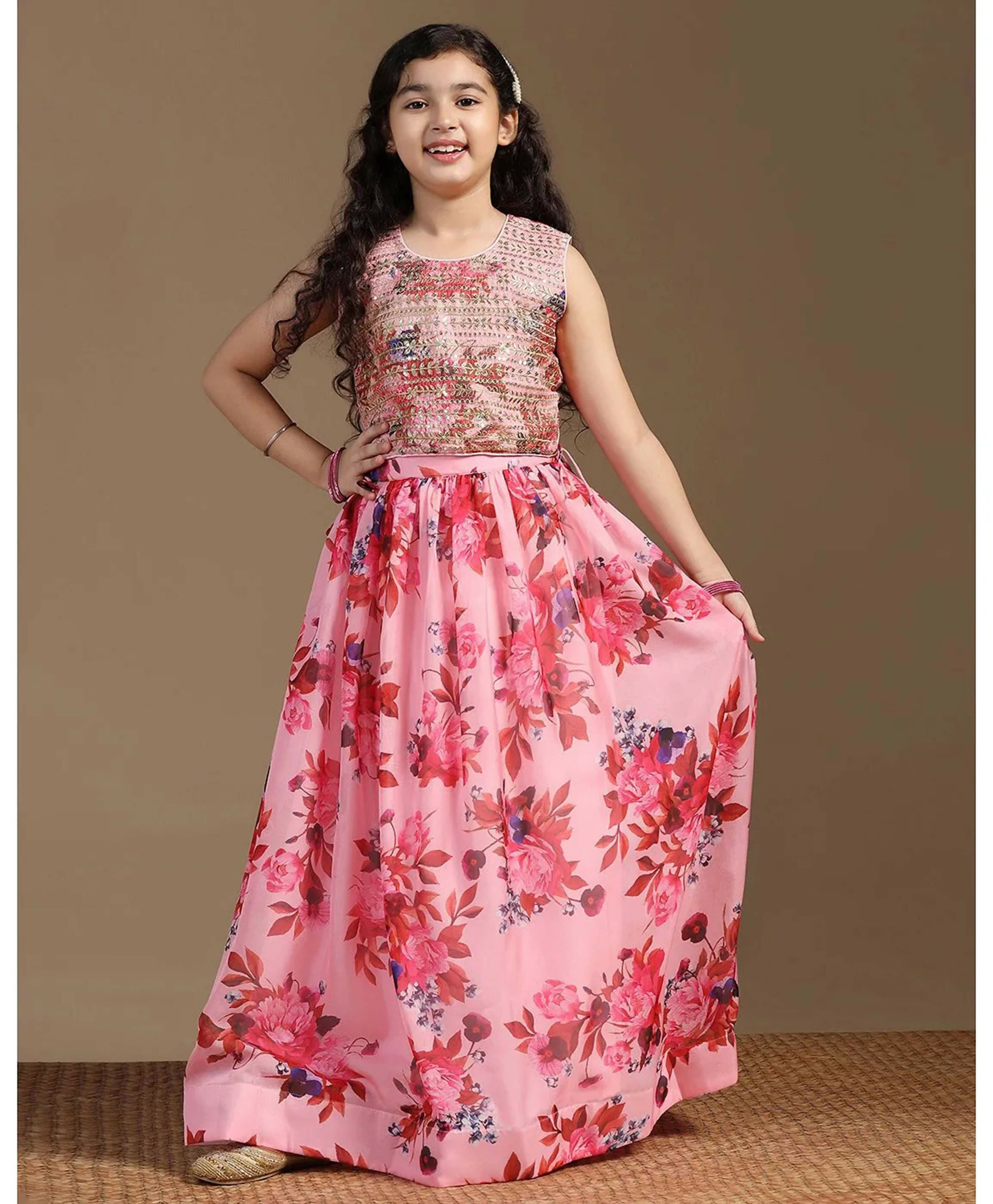 Joban Fashion Girl's Peach Color Lehenga Choli