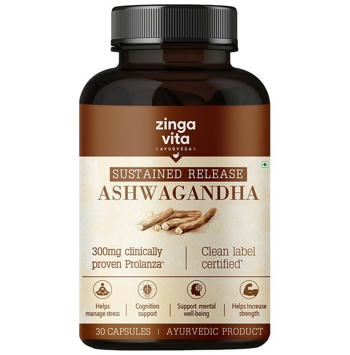 Zingavita Ayurveda Sustained Release Ashwagandha 300mg Capsules - Distacart