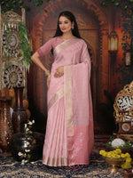 Thumbnail for Astita Organza Light Pink Saree