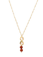 Thumbnail for Ruby Raang Red Jasper Kundan Necklace