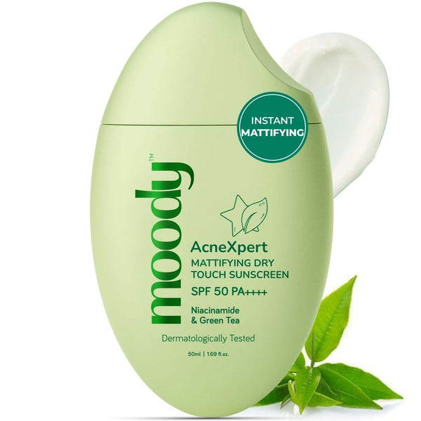 Moody AcneXpert Ultra Matte Dry Touch Sunscreen Gel with Niacinamide & Green Tea - Distacart