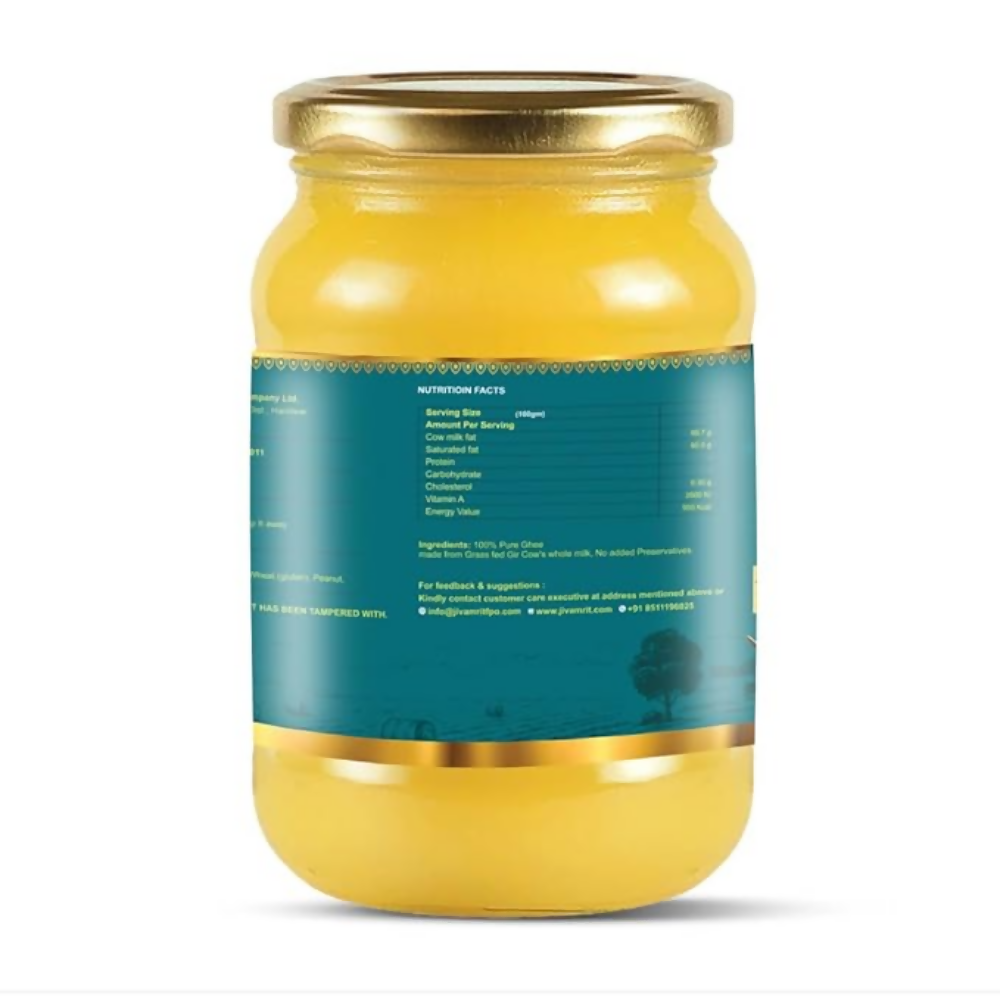 Jivamrit Organic A2 Cow Ghee Glass Bottle - Dista
