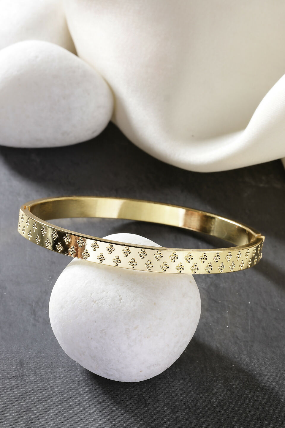 NVR Men's Set of 2 Gold & Black Rhodium-Plated Stainless Steel Kada Bracelet - Distacart