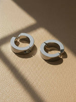 Thumbnail for NVR Men's Silver Plated Hoop Earrings - Distacart