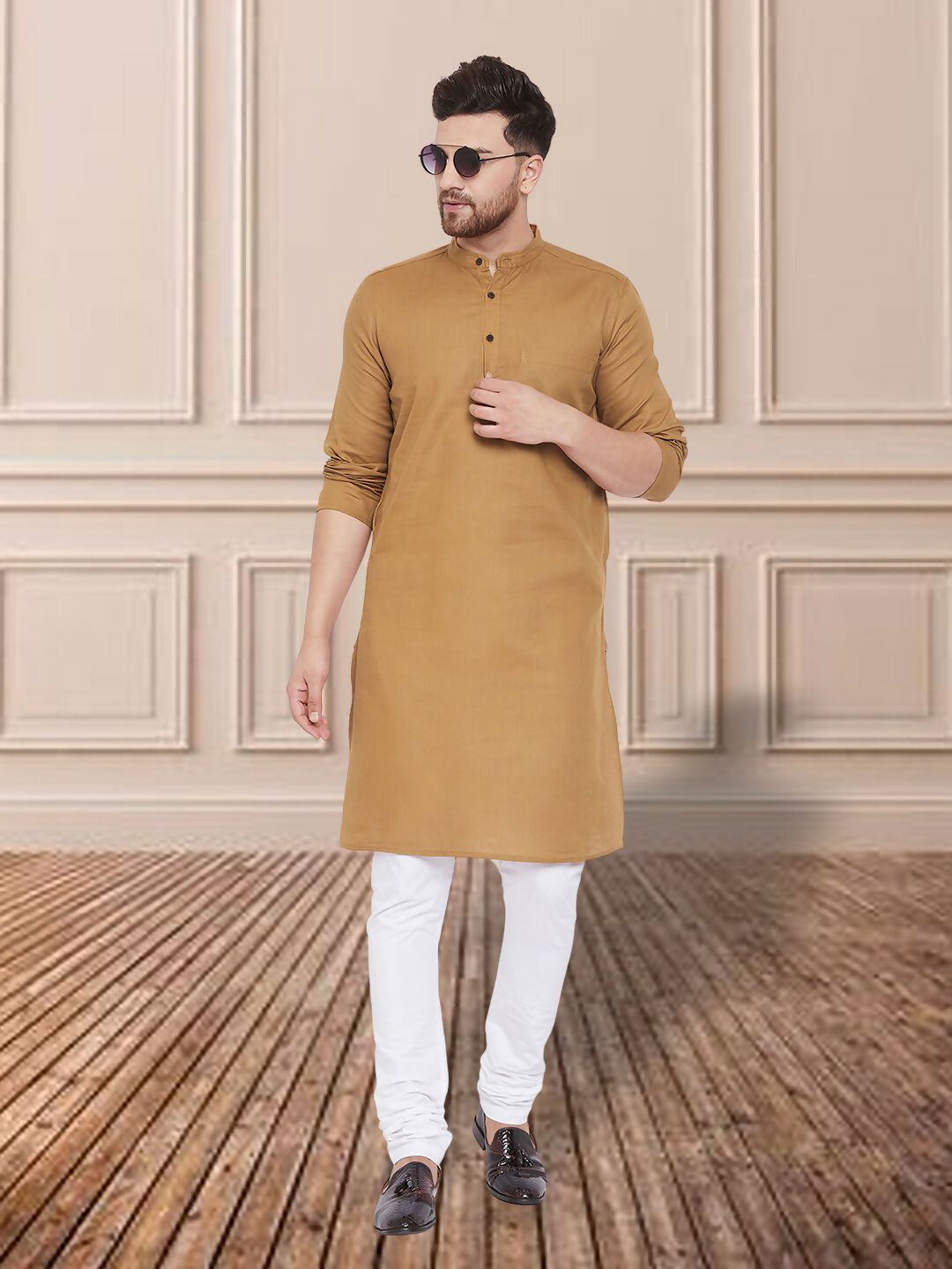 Even Apparels Men's Pure Cotton Beige Kurta - Distacart