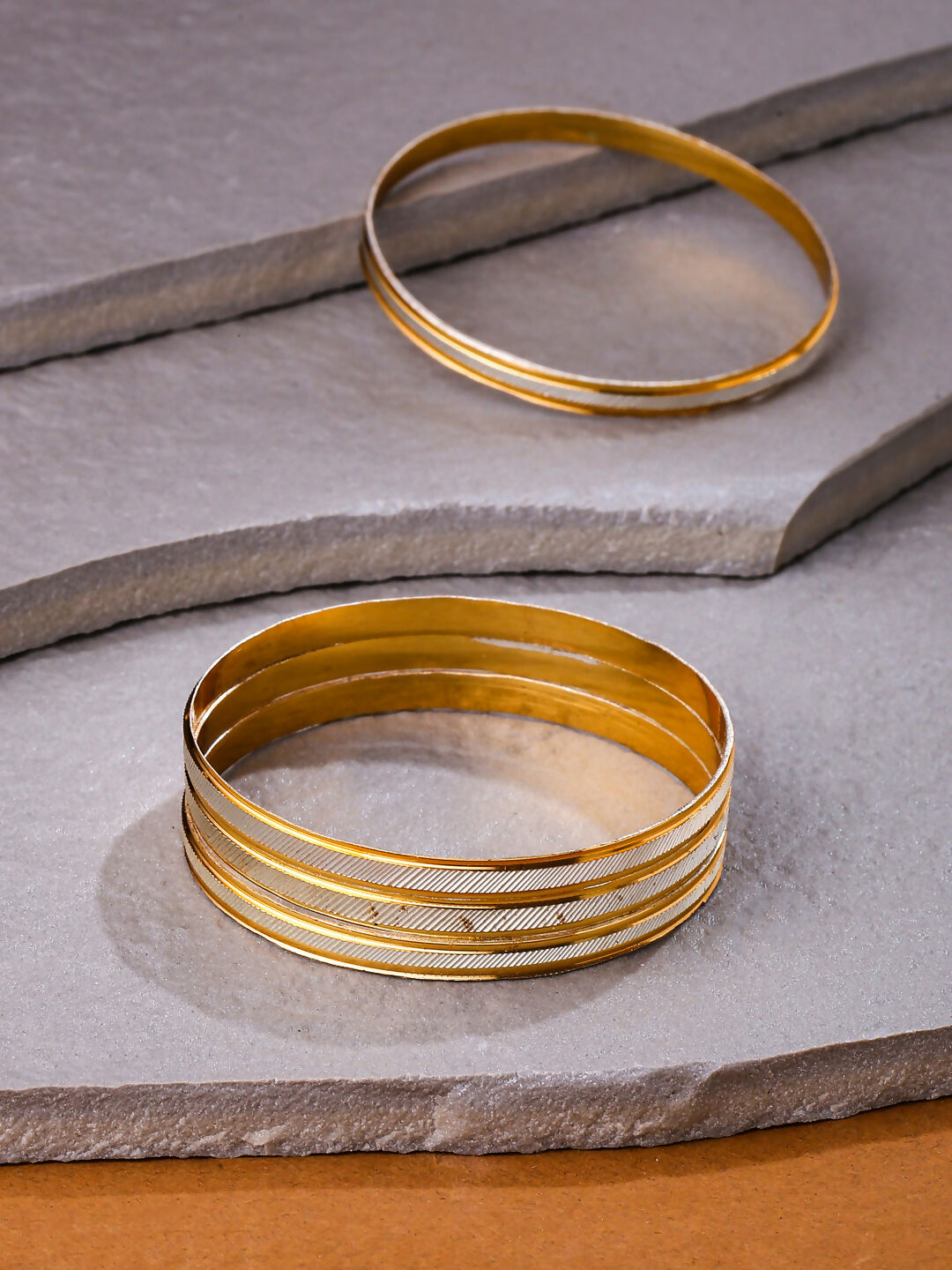 NVR Women's Set of 4 Gold-Plated Traditional Bangles - Distacart
