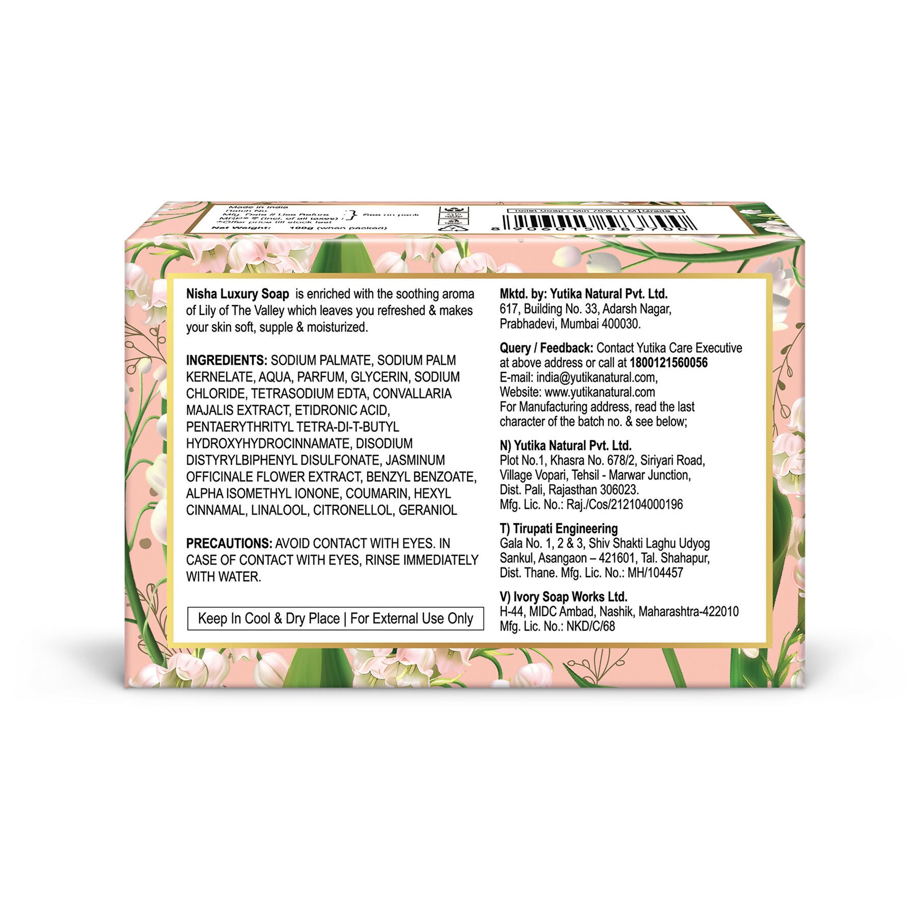Nisha Soaps for Bath - Lily of the Valley - Distacart