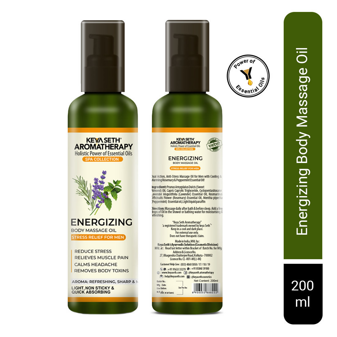 Keya Seth Aromatherapy Energizing Body Massage Oil - Distacart