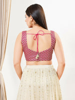 Thumbnail for Joban Fashion Pink Silk Padded Blouse With Sweetheart Neck Sleeveless - Distacart
