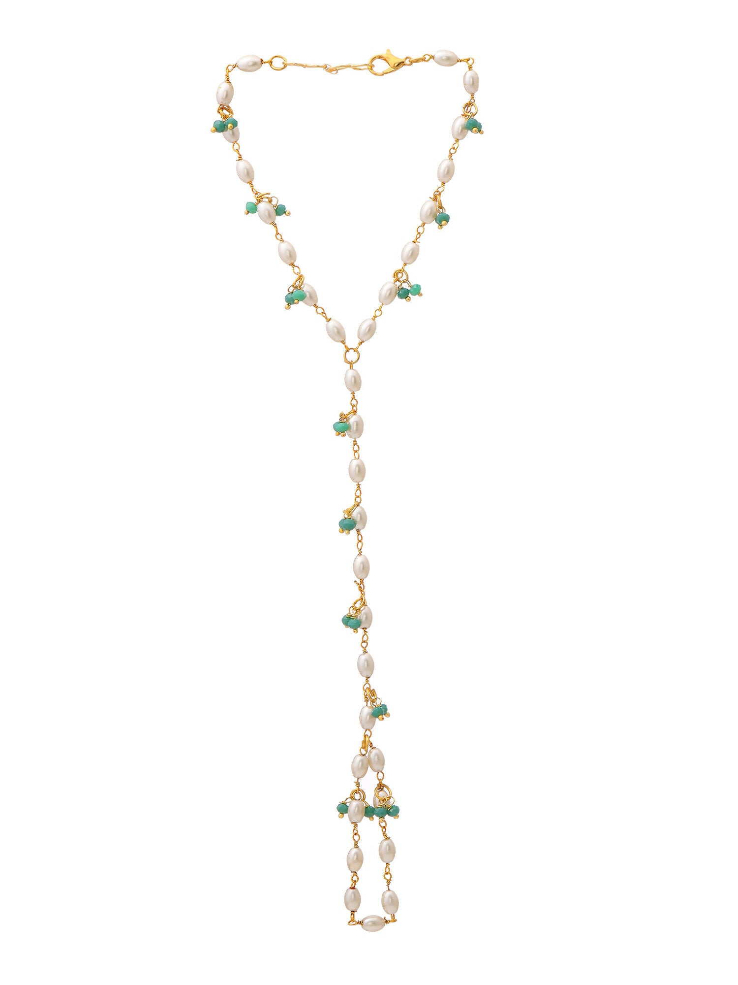 Ruby Raang Multi Pearl & Stone Haath Phool