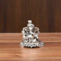 Thumbnail for International Gift Silver Plated Pagdi Ganesh God Idol - Distacart