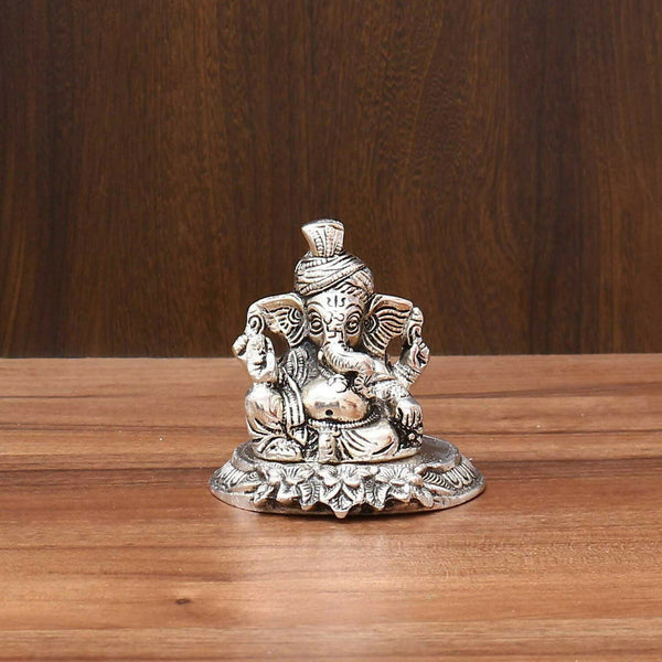 International Gift Silver Plated Pagdi Ganesh God Idol - Distacart