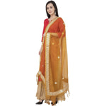 Thumbnail for A R Silk Orgenza Gota patti Fancy Dupatta Color Musturd Dupatta or Chunni