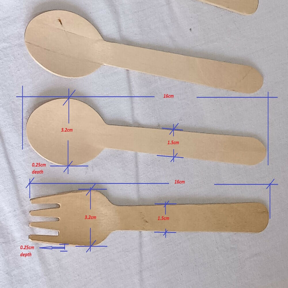 Eco friendly Wooden Spoon & Fork Combo - Distacart