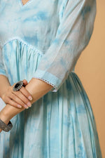 Thumbnail for Joban Fashion Blue Tie & Dye Kurta Pant Set - Distacart