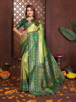 Thumbnail for Aastha Fashion Pista Tissue Silk Weaving Saree - Distacart