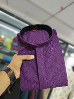 Thumbnail for Anaita Lavender Embroidered Rayon Straight Kurta - Distacart