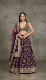 Thumbnail for Lehenga Mart Designer Indian Wedding Lehenga Choli-Purple - Distacart