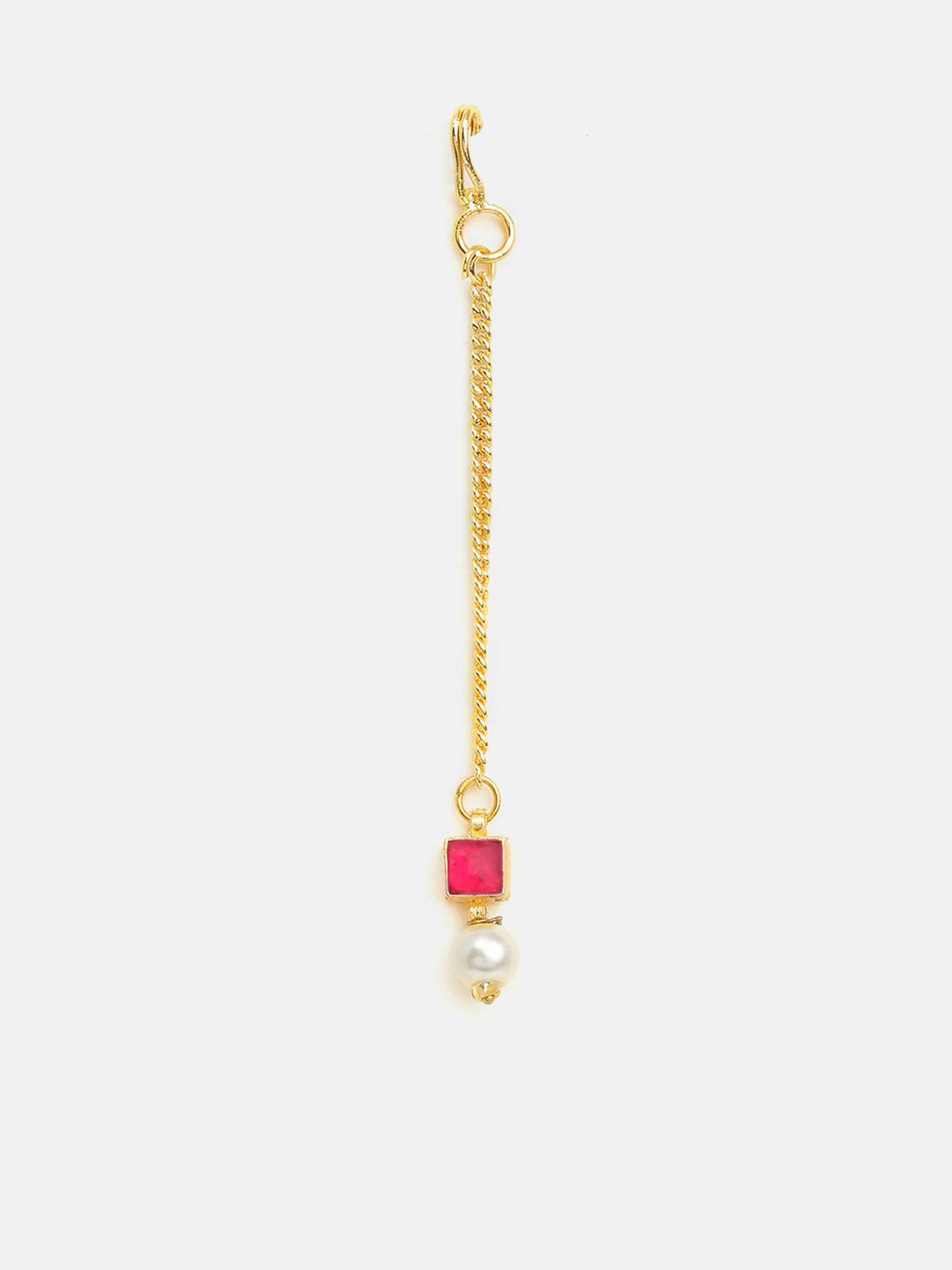 Ruby Raang Crimson Drop Pearl Maang Tikka - Distacart