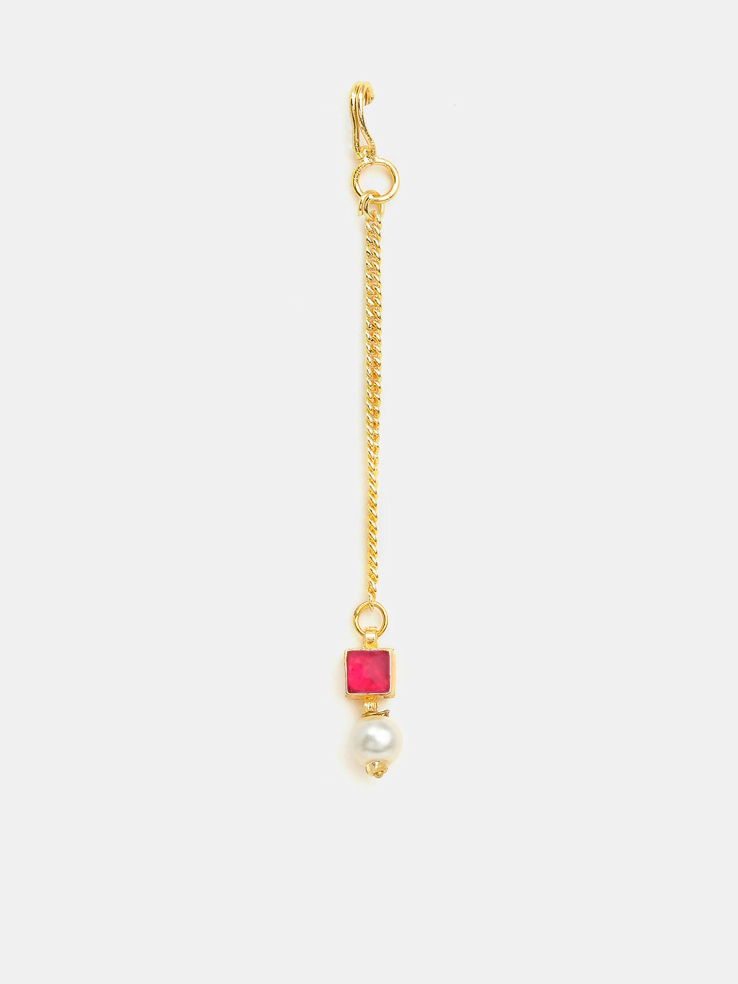 Ruby Raang Crimson Drop Pearl Maang Tikka - Distacart