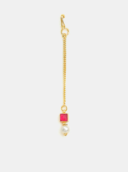 Ruby Raang Crimson Drop Pearl Maang Tikka - Distacart
