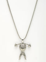 Thumbnail for NVR Men's Silver-Plated Stainless Steel Hanuman Pendant with Chain - Distacart