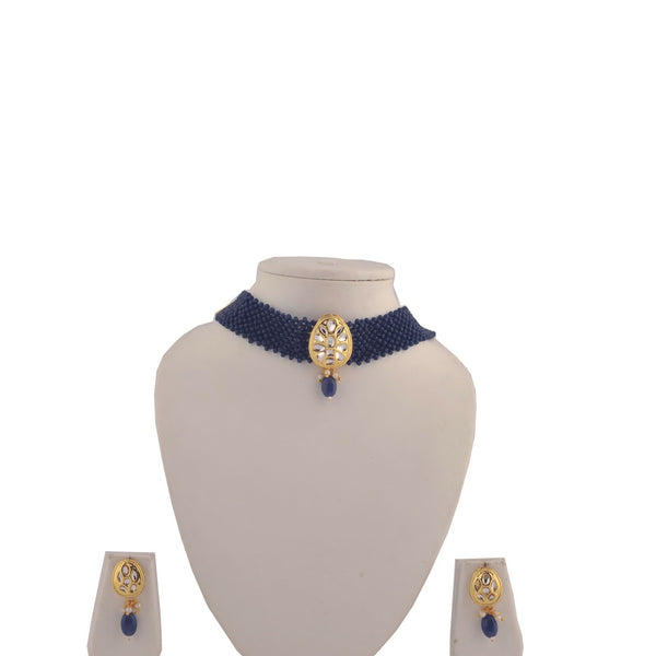 Joban Fashion Women Golden White Blue Necklace Set - Distacart