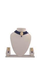 Thumbnail for Joban Fashion Women Golden White Blue Necklace Set - Distacart