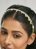 Thumbnail for Nuyug 22K Gold-Plated Kundan & Pearl Studded Matha Patti Head Jewellery