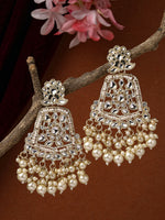 Thumbnail for NVR Women Gold-Plated Kundan Drop Earrings - Distacart