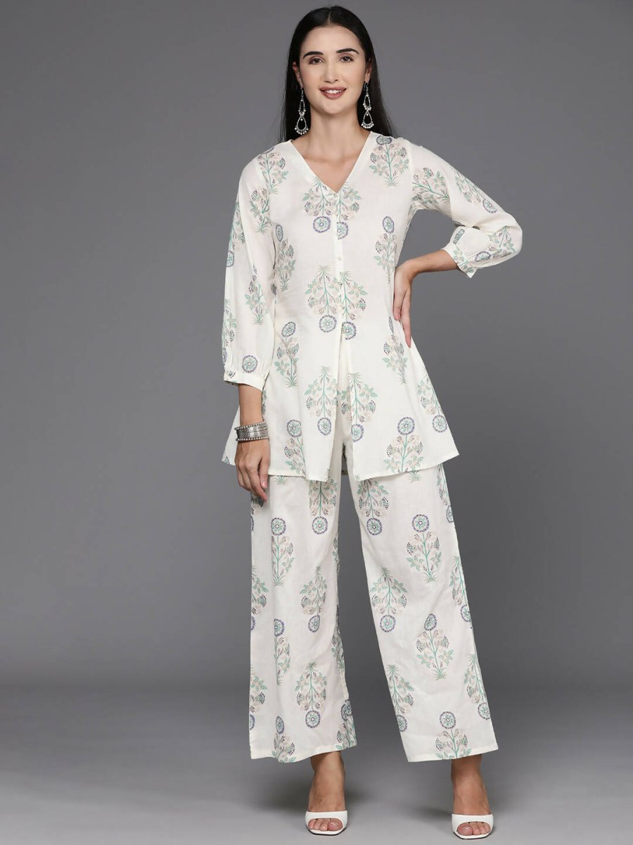 Ahalyaa Women's Traditional Wear Co-ods - Off White - Distacart