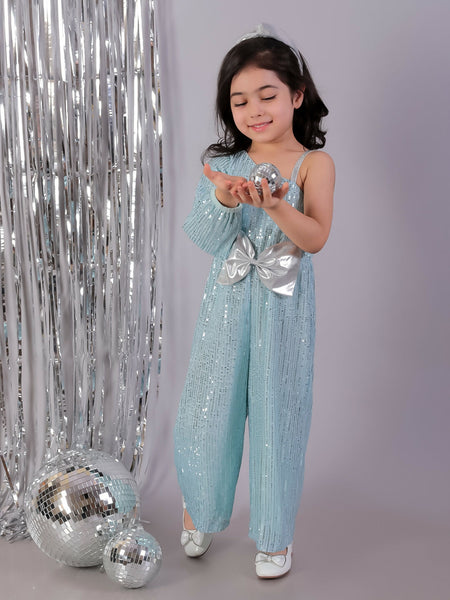 Lil Drama Razzle Dazzle Girls Sky Blue Party Jumper - Distacart