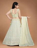 Thumbnail for Wedding Designer Light Pista Heavy Fox Georgette Kidswear Lehenga - Aaradhna - Distacart
